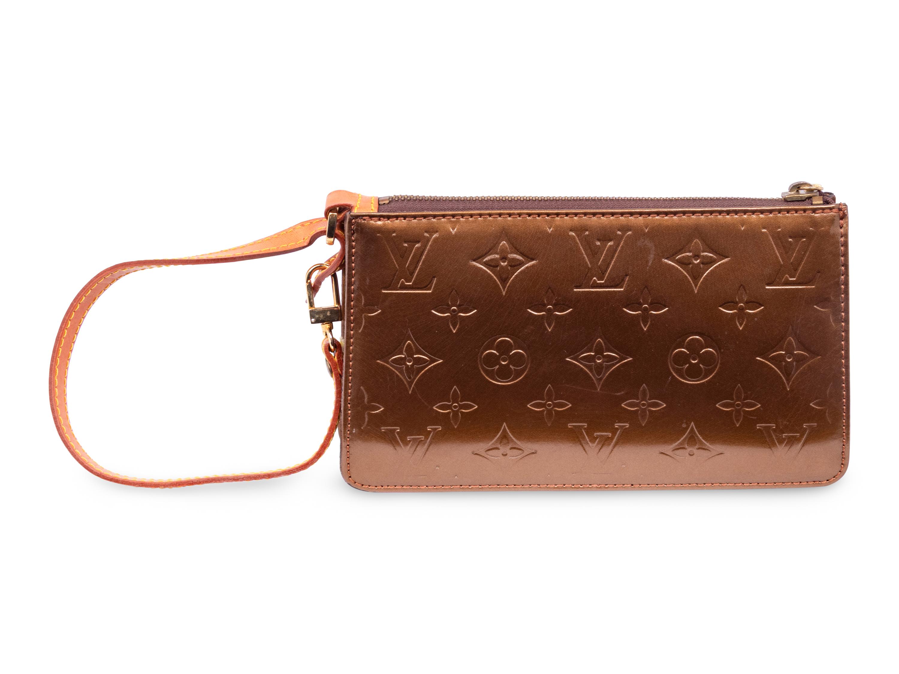 LOUIS VUITTON, BRONZE PATENT LEATHER HANDBAG