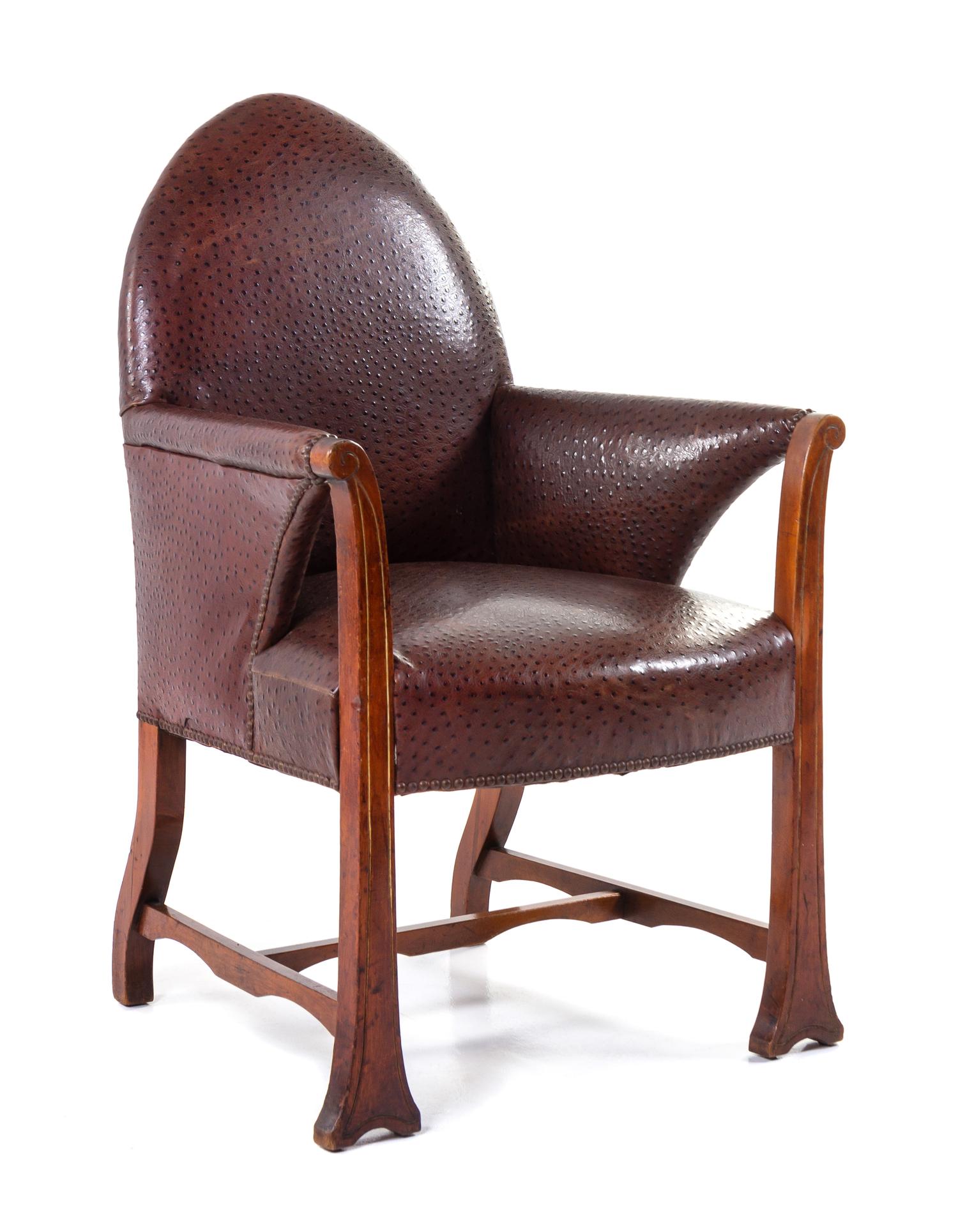 An Art Deco Mahogany Chair Height 38 1/4 inches. — EARLY 20TH CENTURY