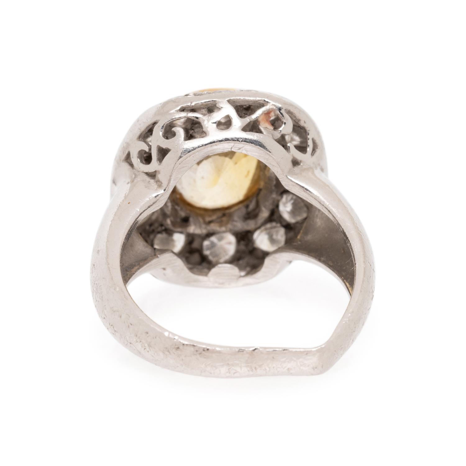 YELLOW SAPPHIRE AND DIAMOND RING