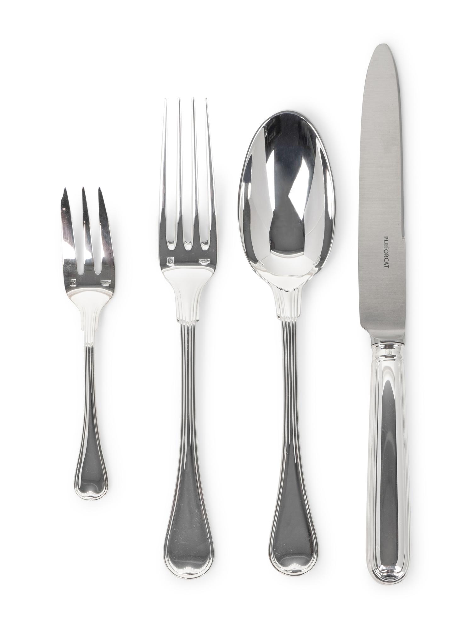 A Puiforcat Silverplate Part Flatware Service in the Consulat Pattern