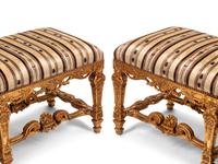 A Pair of Louis XIV Style Giltwood Benches