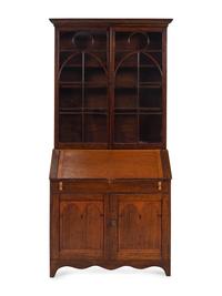 A George III Oak Secretary Bookcase