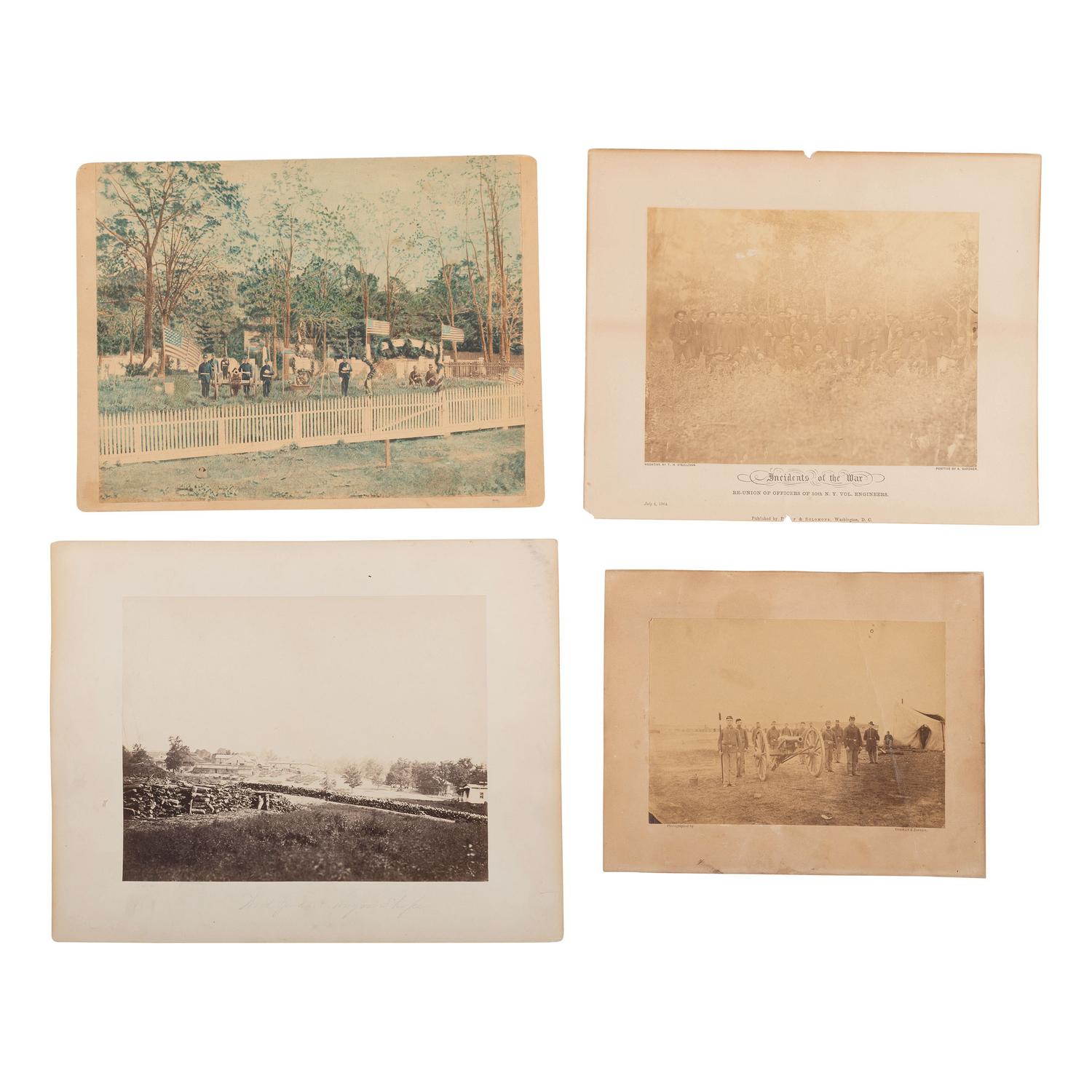 [Civil War] Group of Four Photographs of Civil War Soldiers and related subjects