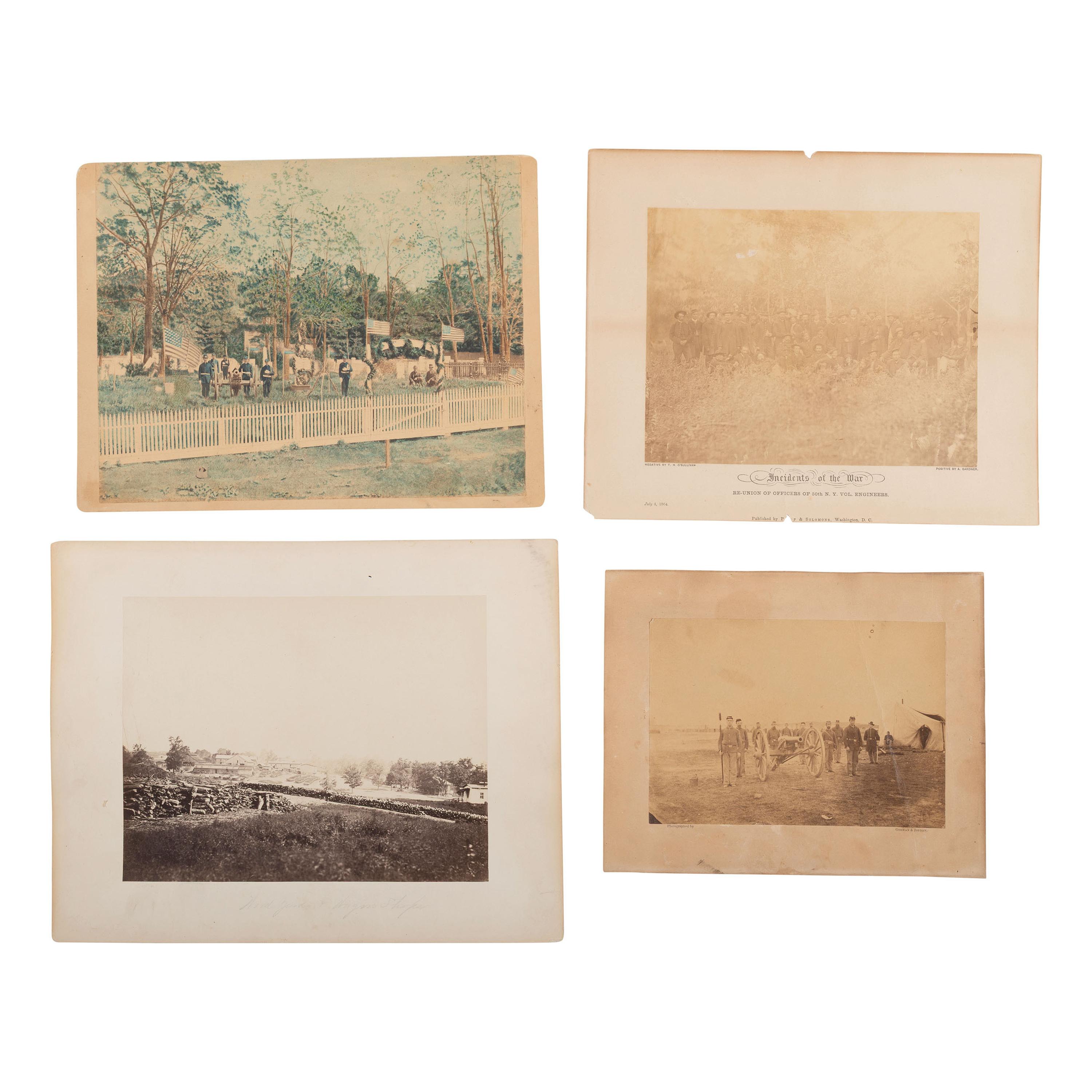 [Civil War] Group of Four Photographs of Civil War Soldiers and related subjects
