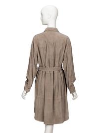 Brunello Cucinelli, Grey Suede Shirtdress