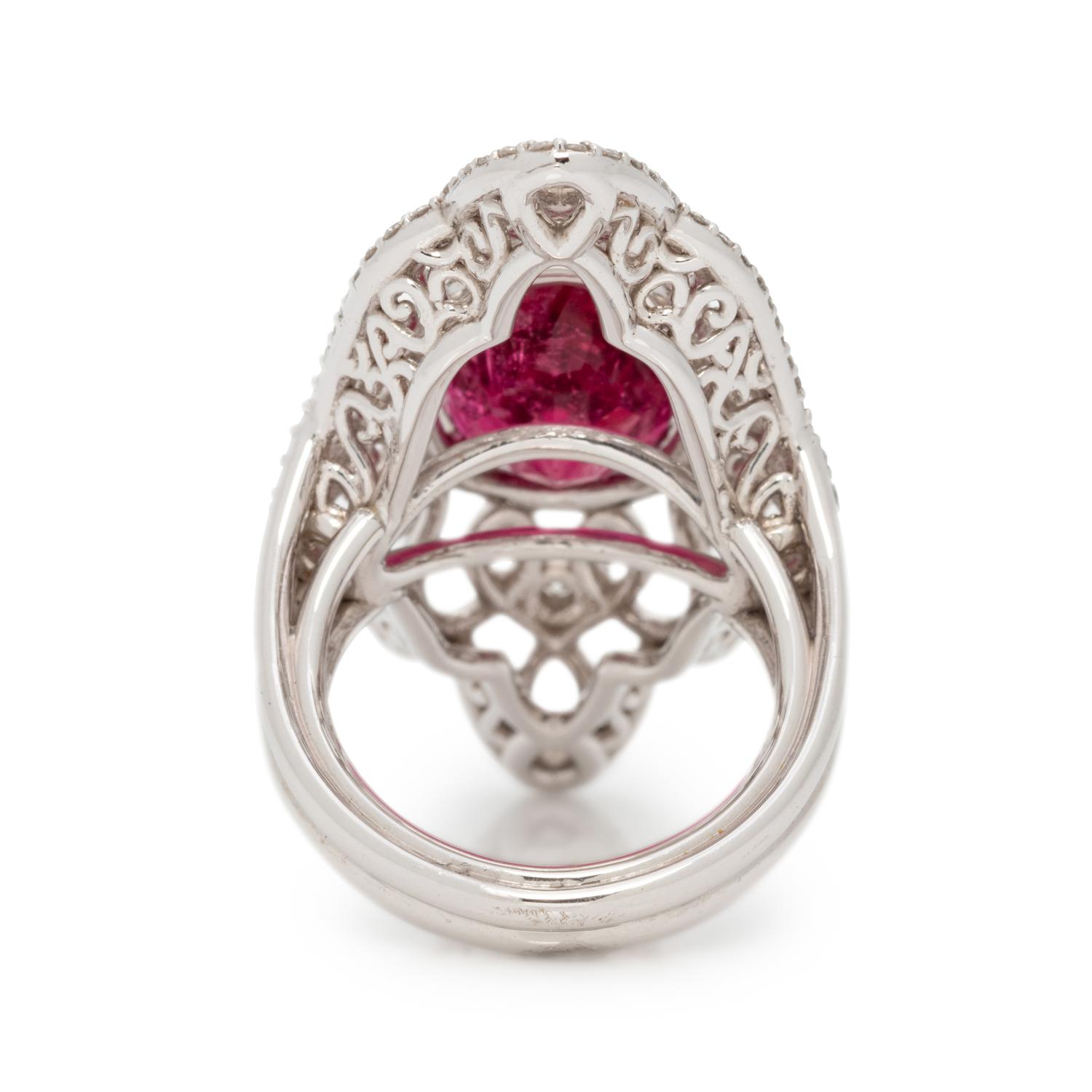 PINK TOURMALINE AND DIAMOND RING