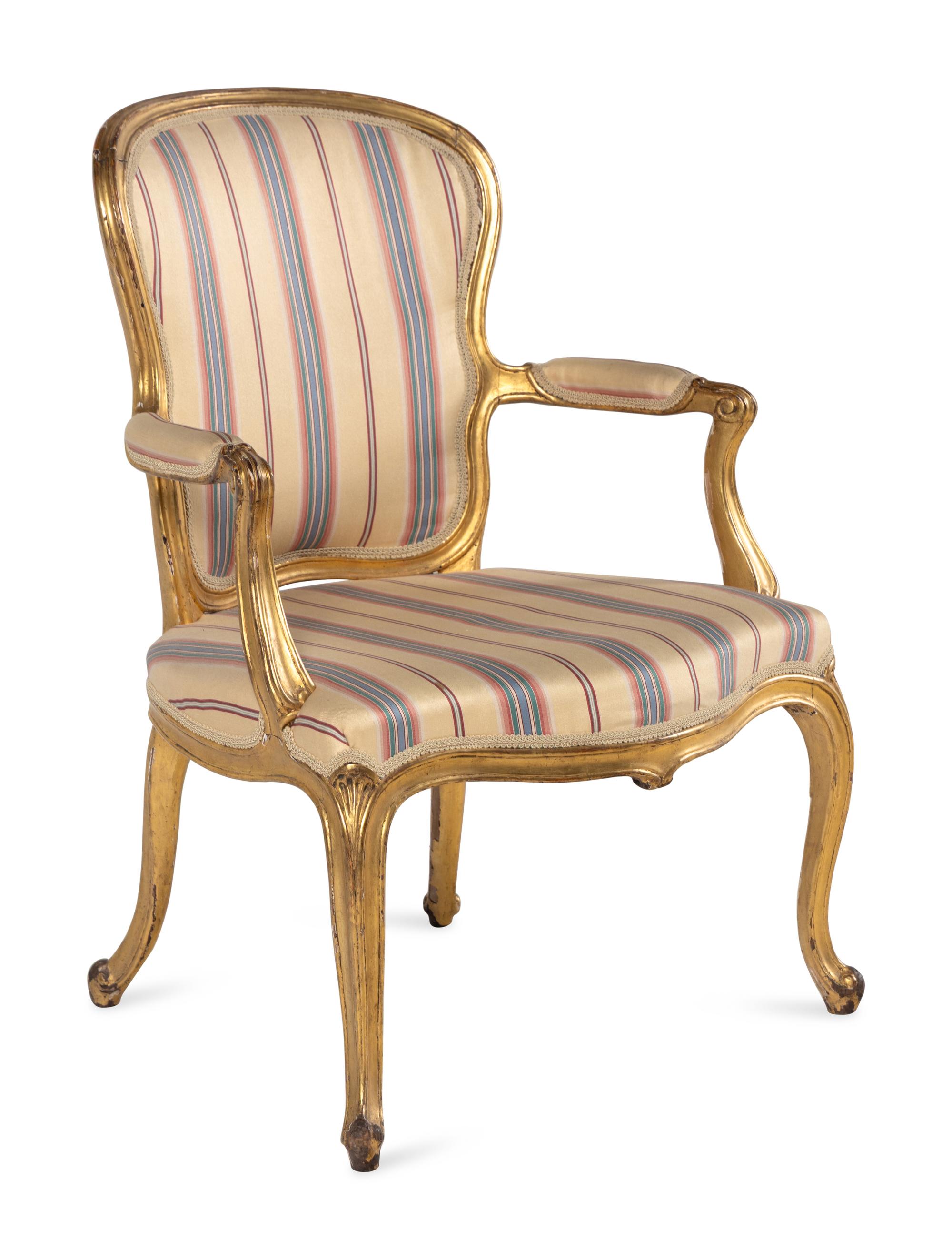 A George III Giltwood Fauteuil