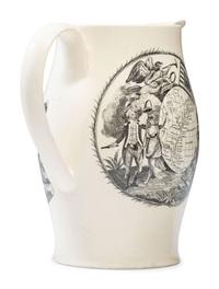 A Liverpool Transfer-Printed Creamware 'Peace, Plenty, and Independence' Pitcher