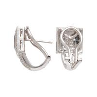 DIAMOND, ENAMEL, AND WHITE GOLD EARRINGS