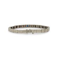 Multigem and White Gold Bracelet and Stick Pin