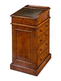 An English Yew Wood Davenport Desk
