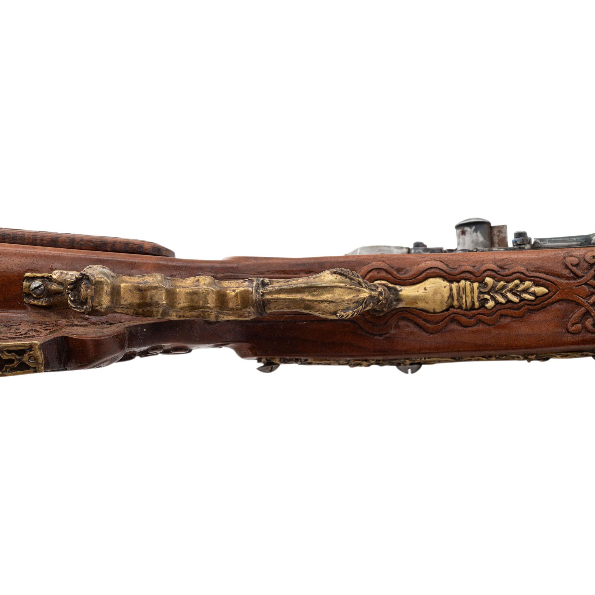Contemporary Snaphance Jaeger Rifle in the Style of Meister der Tierkopfranke by John B. Derrick (American, b.1936)