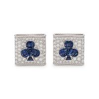 SAPPHIRE AND DIAMOND CLUB CUFFLINKS