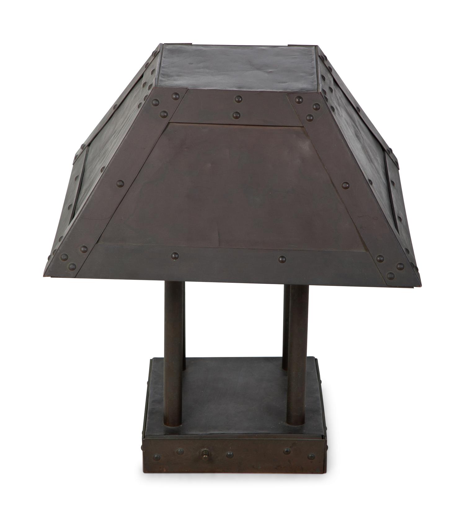 An Arts & Crafts Style Bronze Table Lamp — 20TH CENTURY