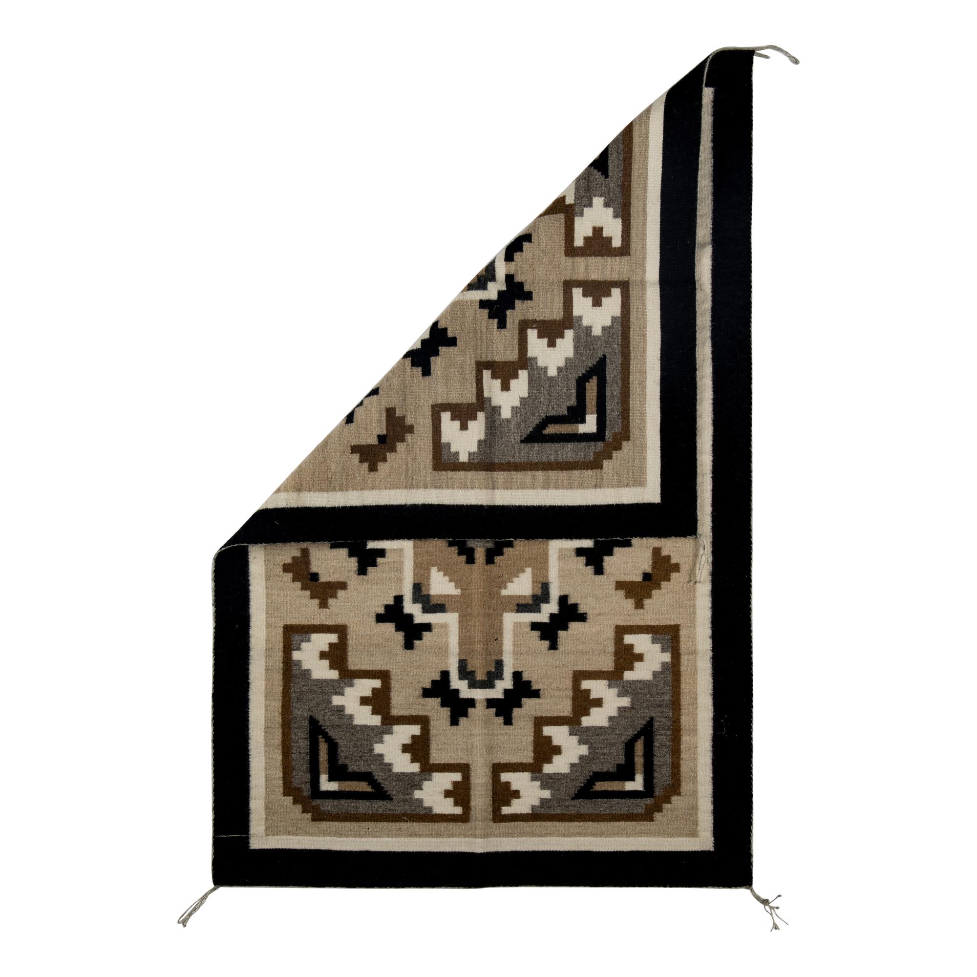 Katherine Nathaniel (Diné, 20th century) — Navajo Two Grey Hills Weaving [Rug]