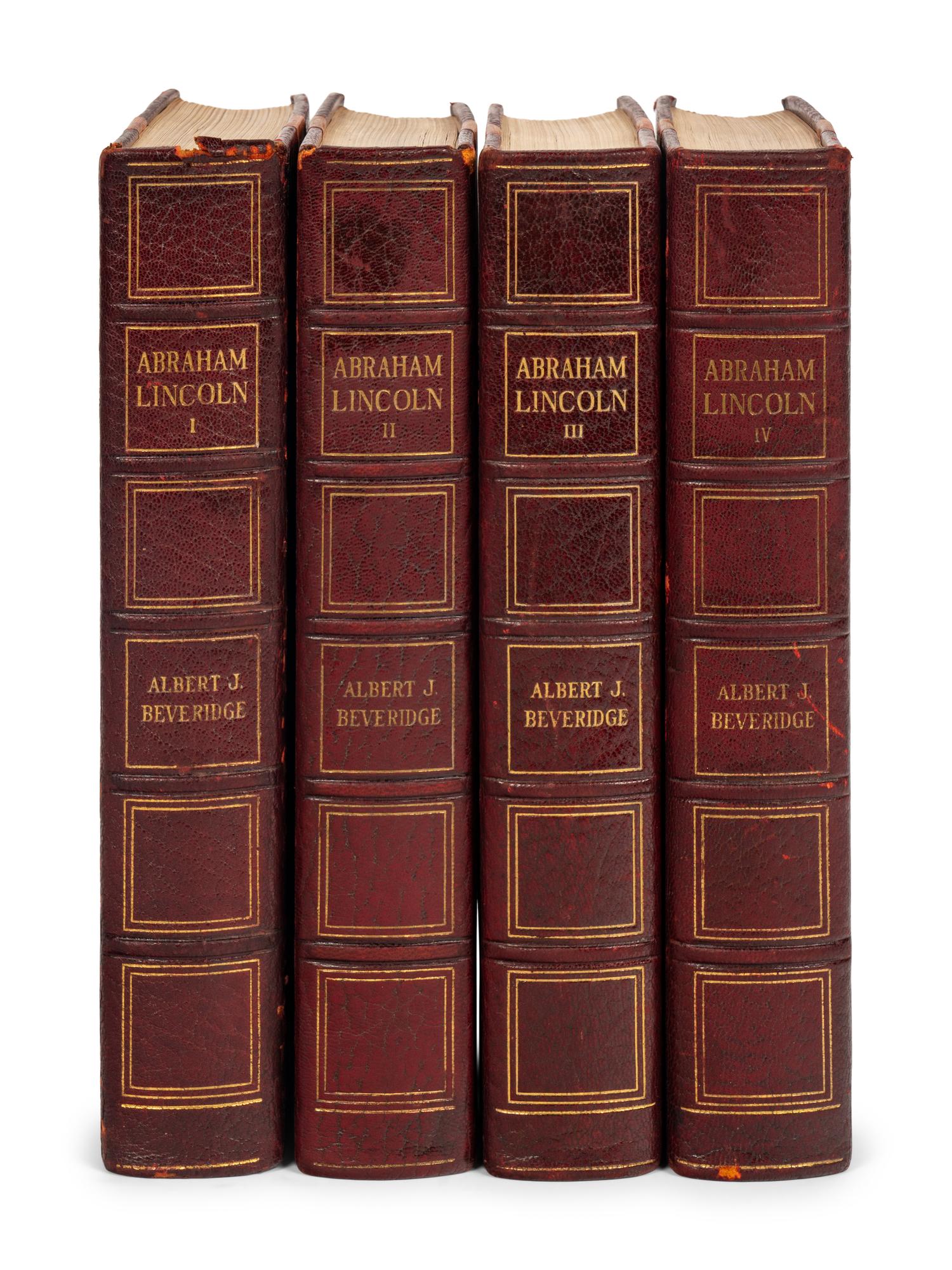 [LINCOLN] -- BEVERIDGE, Albert. Abraham Lincoln 1809-1858 . Boston & New York: Houghton Mifflin Company, 1928.
