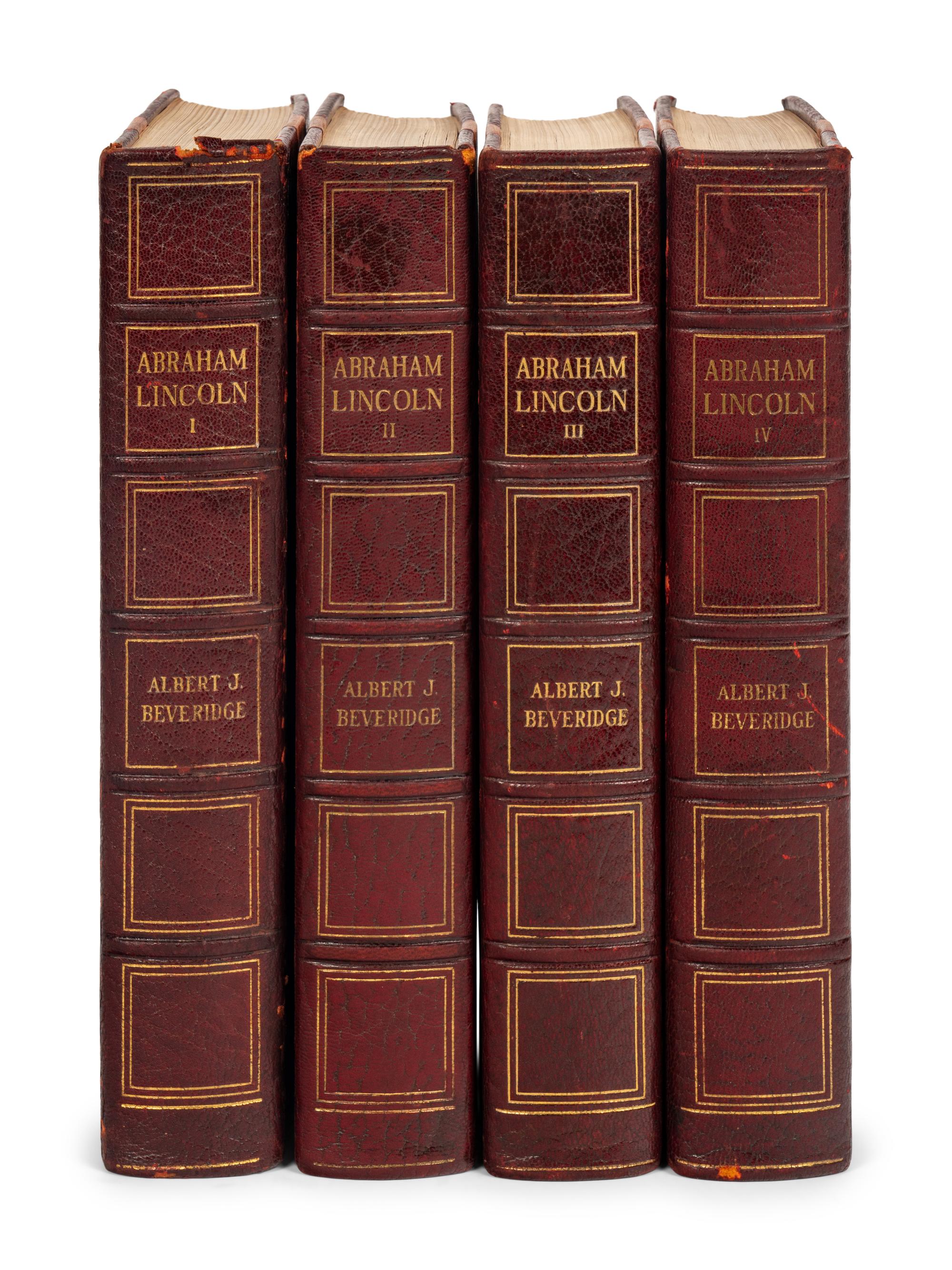 [LINCOLN] -- BEVERIDGE, Albert. Abraham Lincoln 1809-1858 . Boston & New York: Houghton Mifflin Company, 1928.