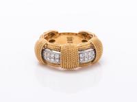 ROBERTO COIN, BICOLOR GOLD AND DIAMOND 'APPASSIONATA' RING