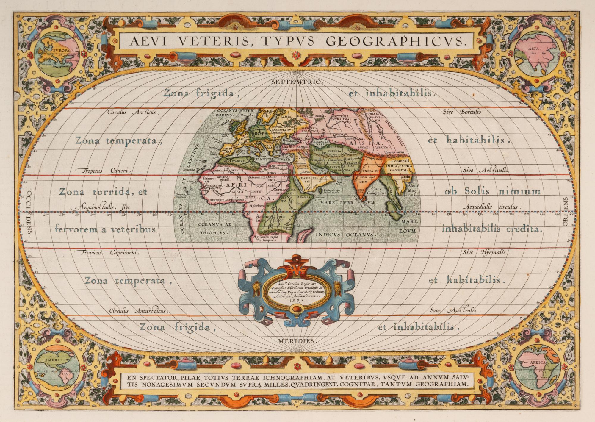 [MAP]. ORTELIUS, Abraham (1527-1598). Aevi Veteris, Typus Geographicus . Antwerp, 1601.