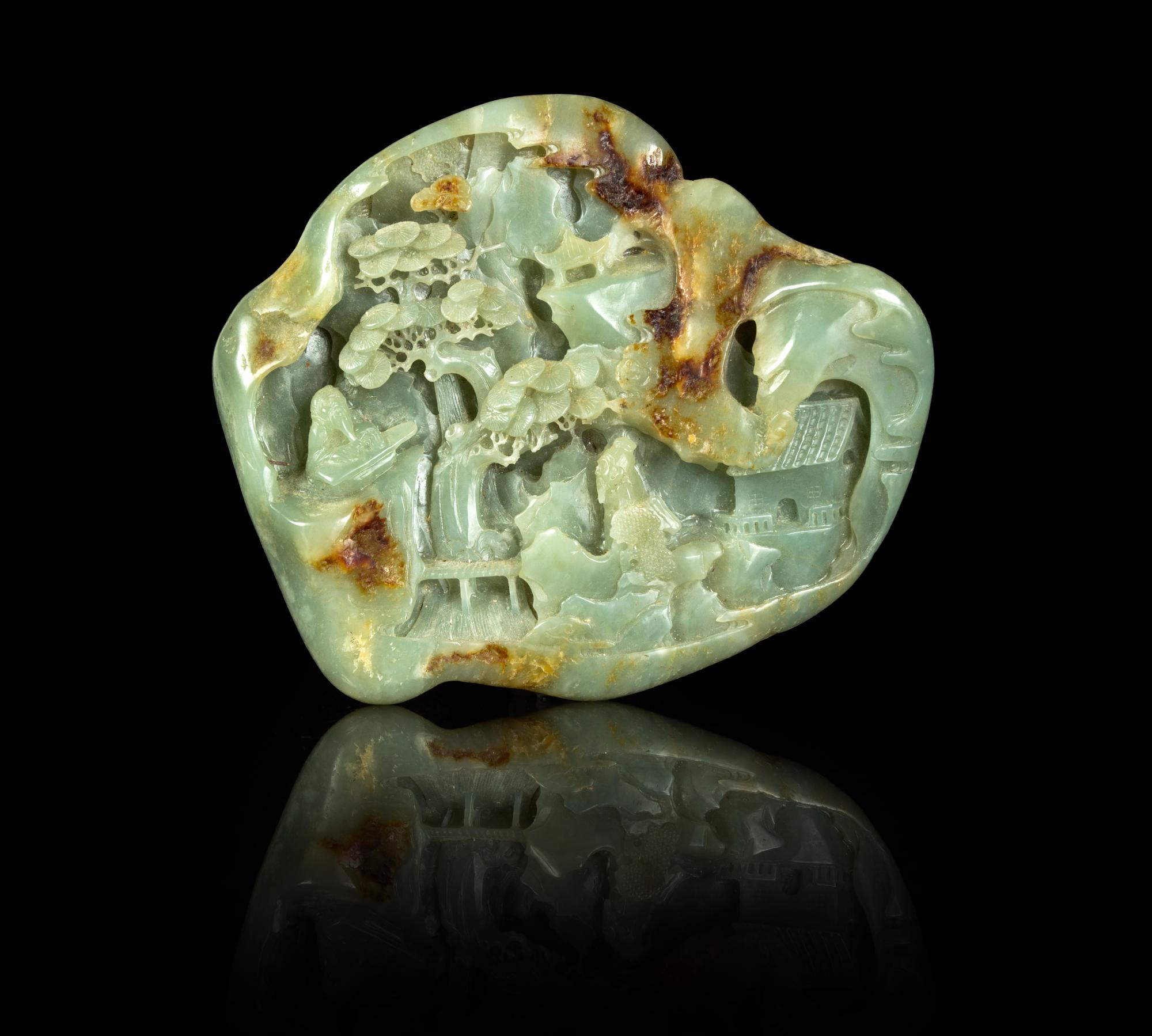 A Chinese Celadon Jade Boulder