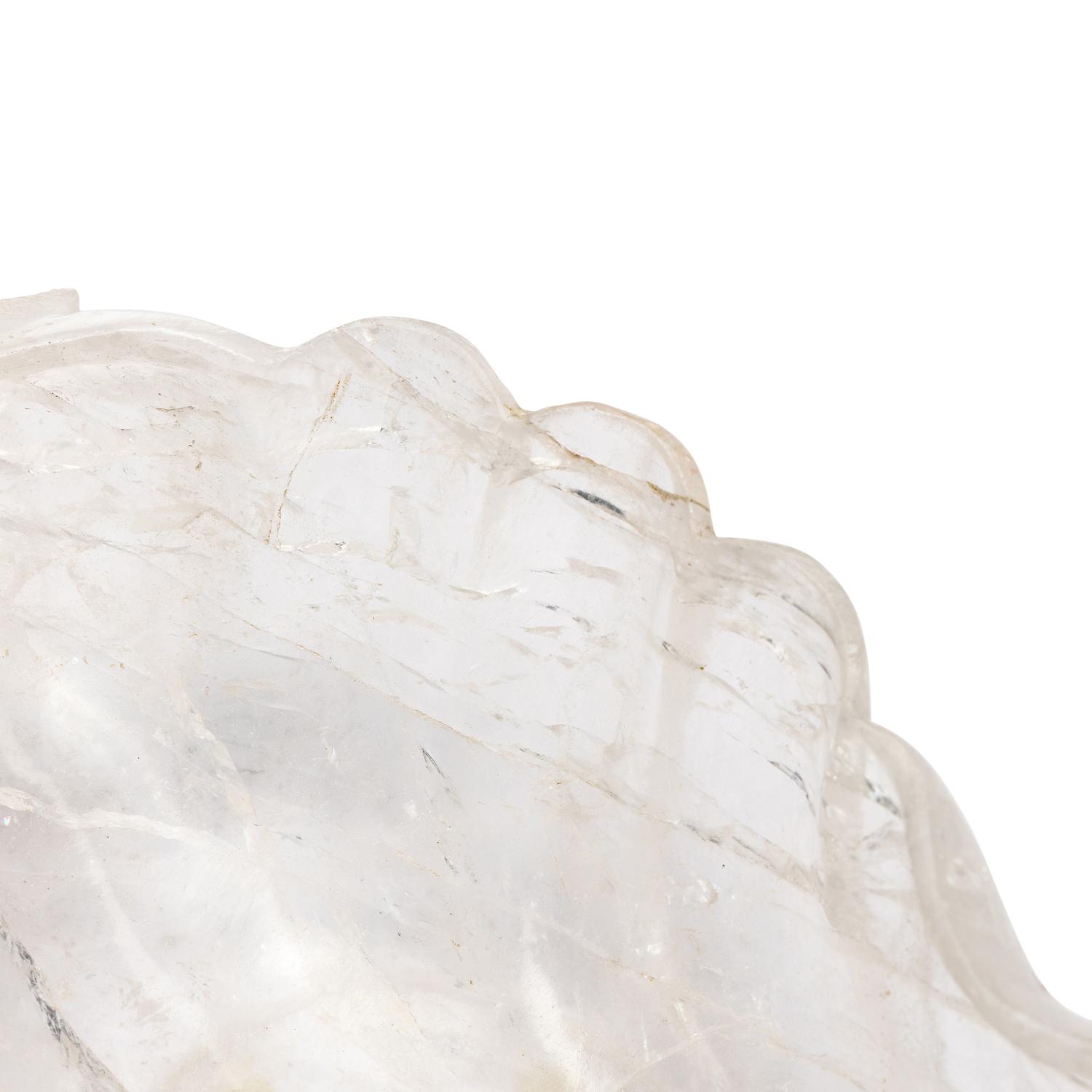A Carved Rock Crystal Seahorse-Form Center Bowl