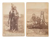 SOULE, William S. (1836-1908), photographer. Two cabinet cards of Powder Face, Arapahoe War Chief. Fort Sill, Indian Territory, ca 1870s.