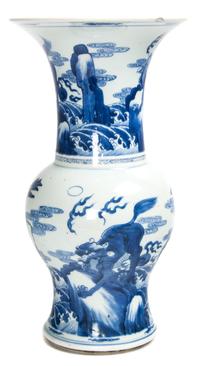 A Chinese Porcelain Trumpet Form Vase Height 14 inches. — LATE 19TH CENTURY