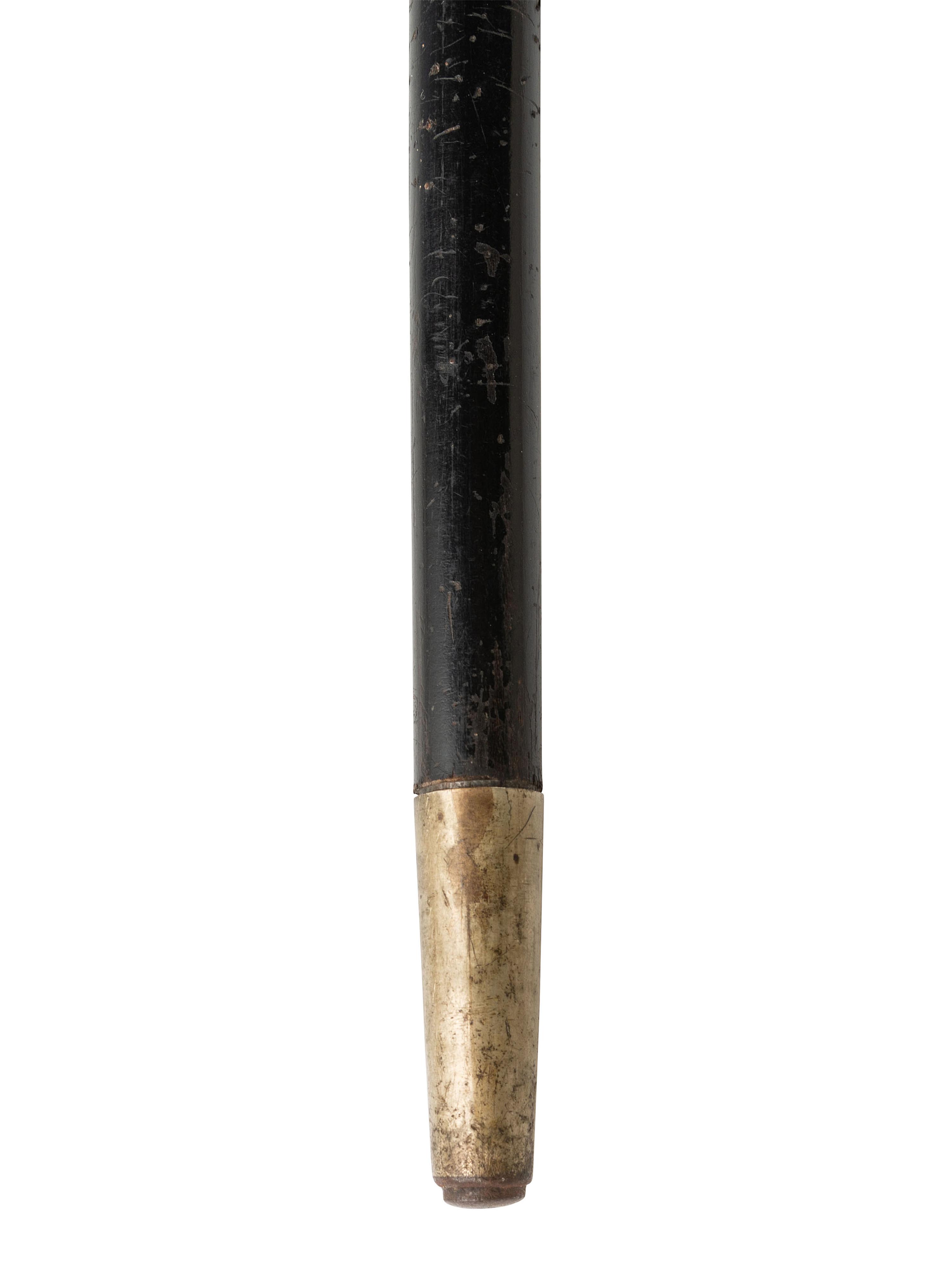 [TRANSPORTATION - RAILROAD]. Rhode Island Locomotive Works presentation walking stick with 18K gold knob.