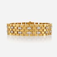 A gold and diamond bracelet