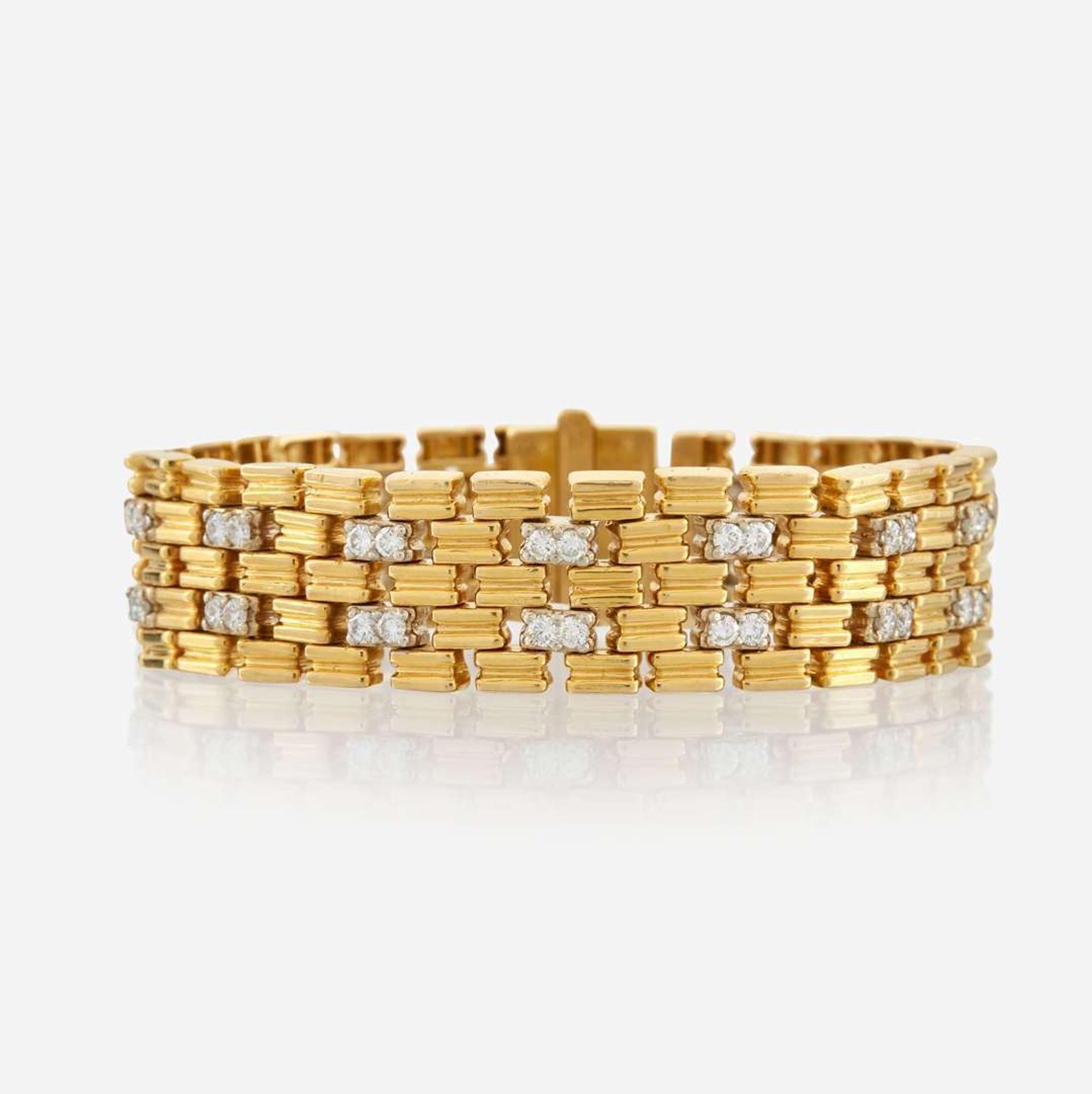 A gold and diamond bracelet