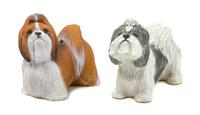 Two Shih Tzu Figures Width of wider 5 1/4 inches.