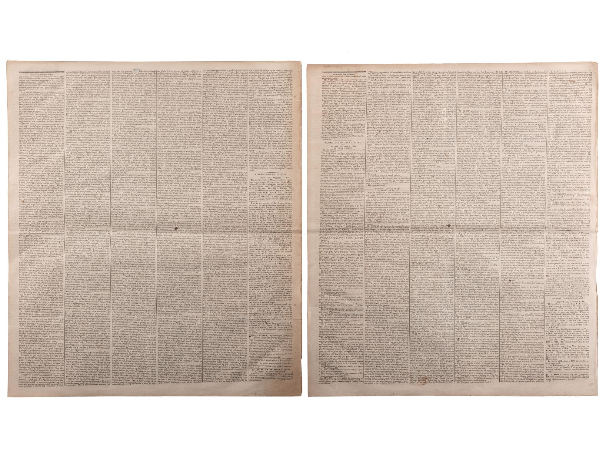[SLAVERY & ABOLITION]. Advertisements for the return of freedom seekers published in 7 issues of The National Intelligencer . Washington, DC: 1831-1858.