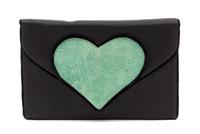 A Renaud Pellegrino Black Satin Clutch, 8" x 5.25" x 1".