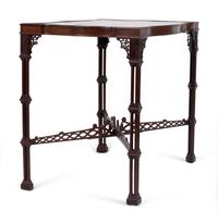 A George III Chinese Chippendale Style Mahogany Silver Table — LATE 18TH CENTURY