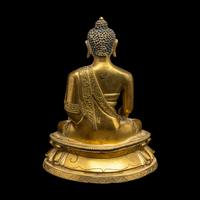 A Sino-Tibetan Gilt Bronze Figure of Buddha 銅鎏金釋迦牟尼坐像