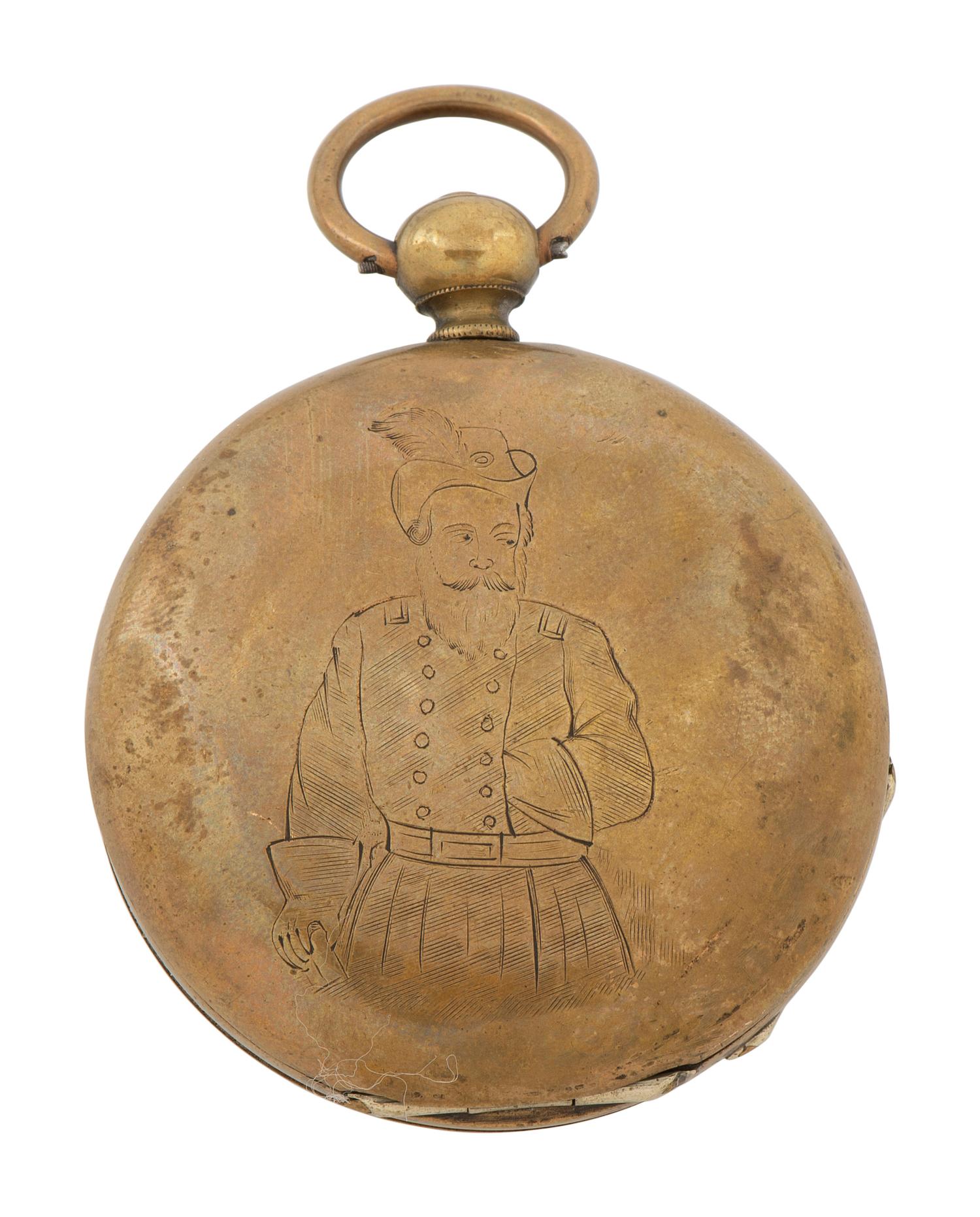 [CIVIL WAR]. Pocket watch featuring portrait of Ulysses S. Grant. Manufactured by M.J. Tobias, Liverpool, England.