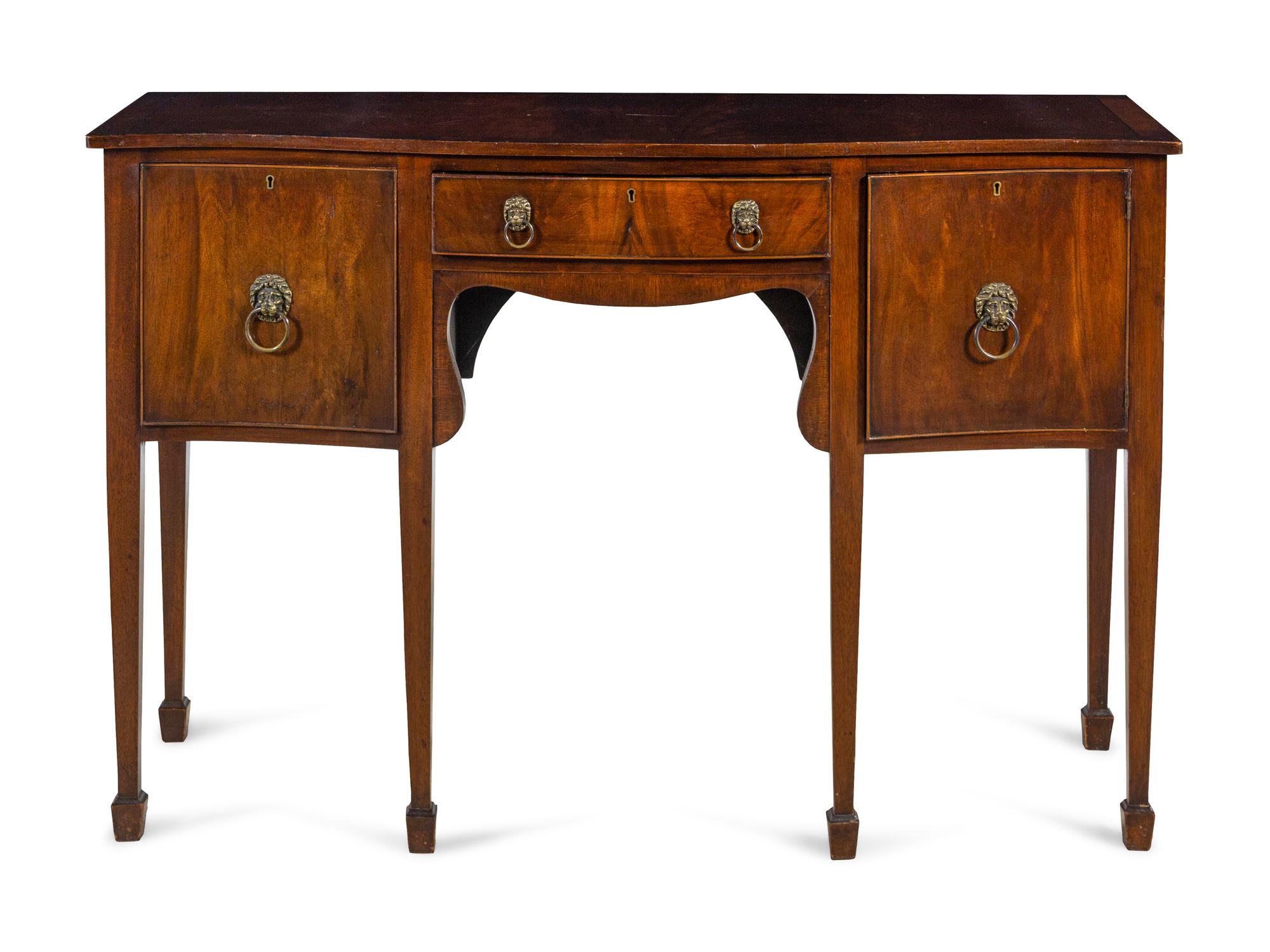 A Regency Figured Mahogany Serpentine-Top Sideboard