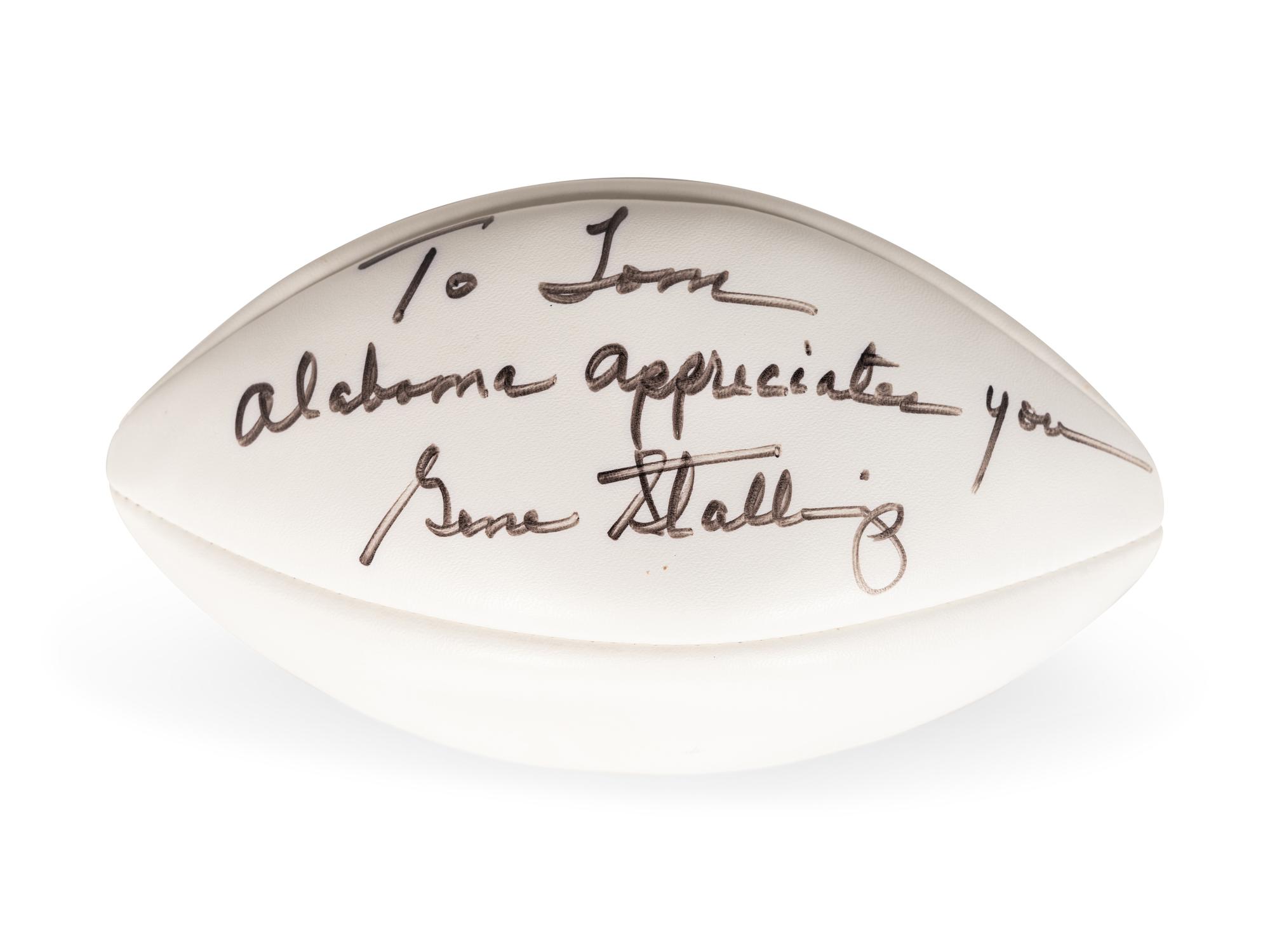 A Group of University of Alabama Football Signed Autographs Including Paul Bear Bryant (Beckett Authentication Services BAS Certified),