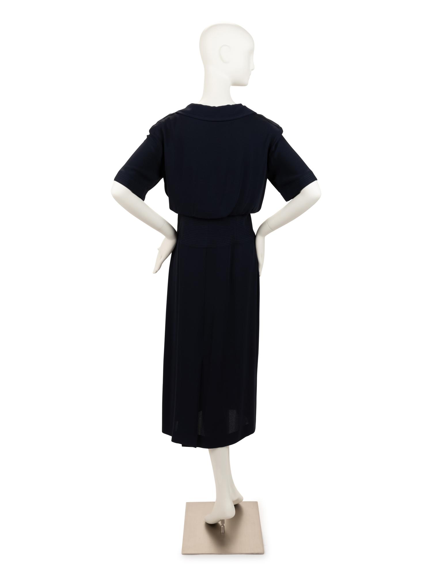 Chanel Silk Dress with Bloused Top, 1980s