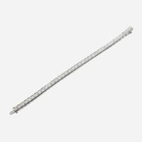 A diamond and platinum line bracelet
