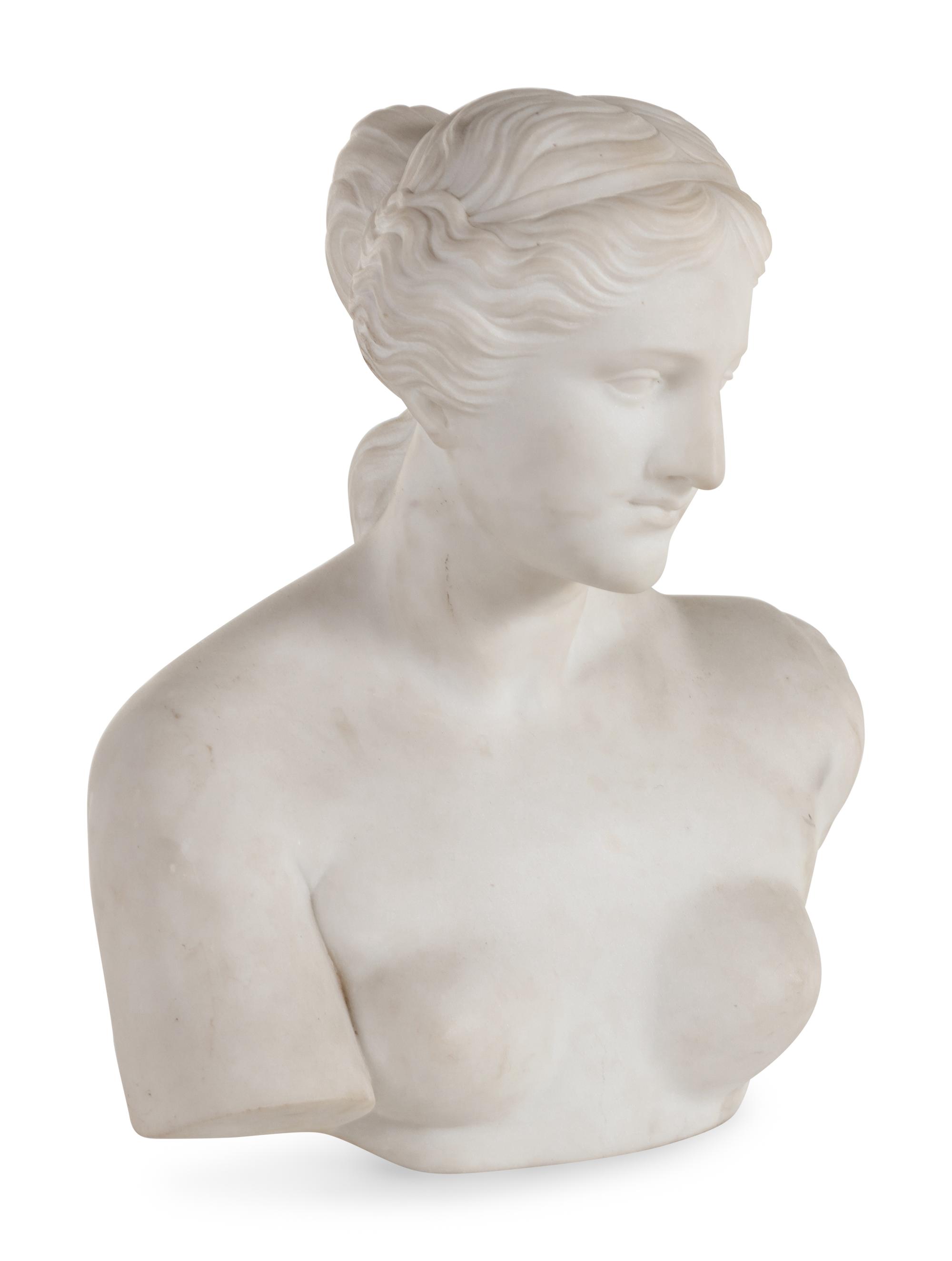 A Continental Marble Bust of Aphrodite