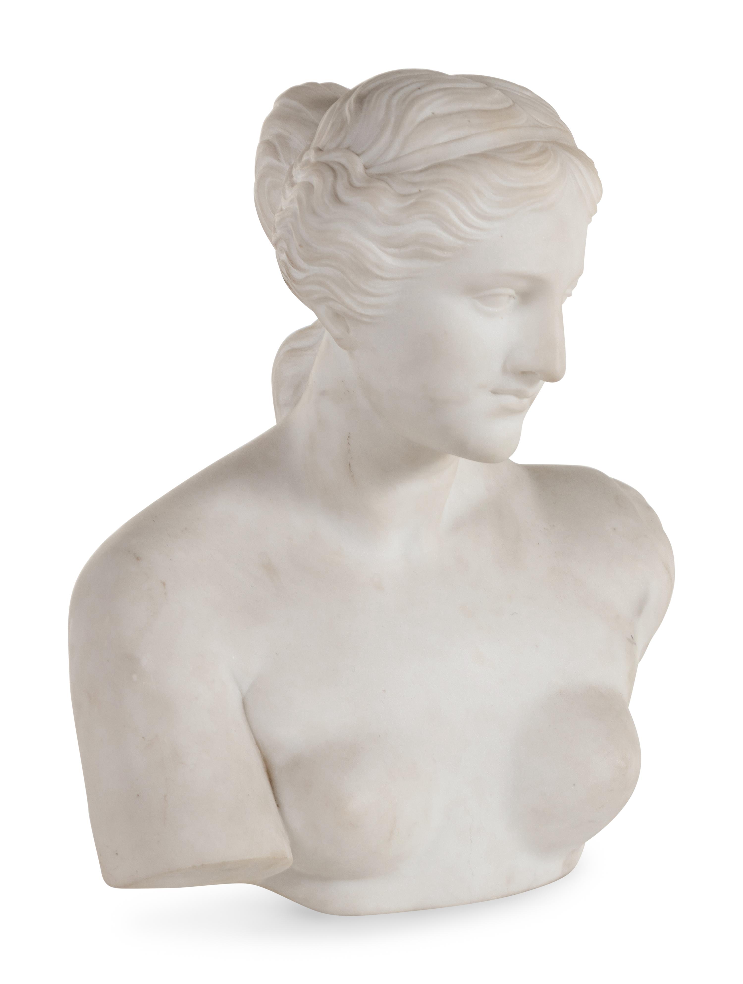 A Continental Marble Bust of Aphrodite
