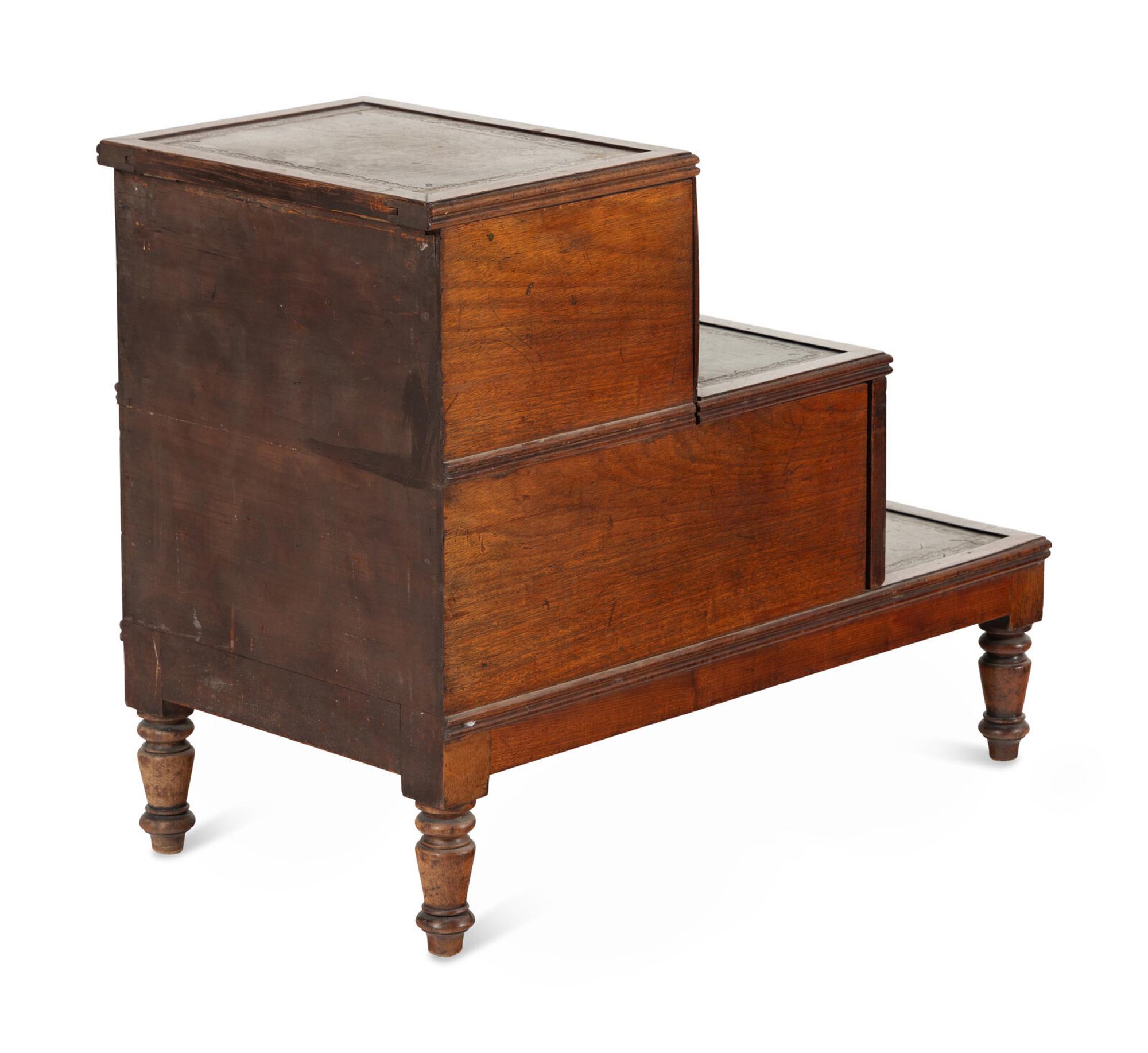 A Set of English Mahogany Bed Steps