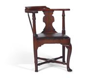 A Queen Anne Carved Walnut Corner Chair