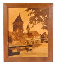A Set of Five French Marquetry Panels Height of largest overall 30 1/4 x width 47 inches. — PAUL SPINDLER (1907-1980)