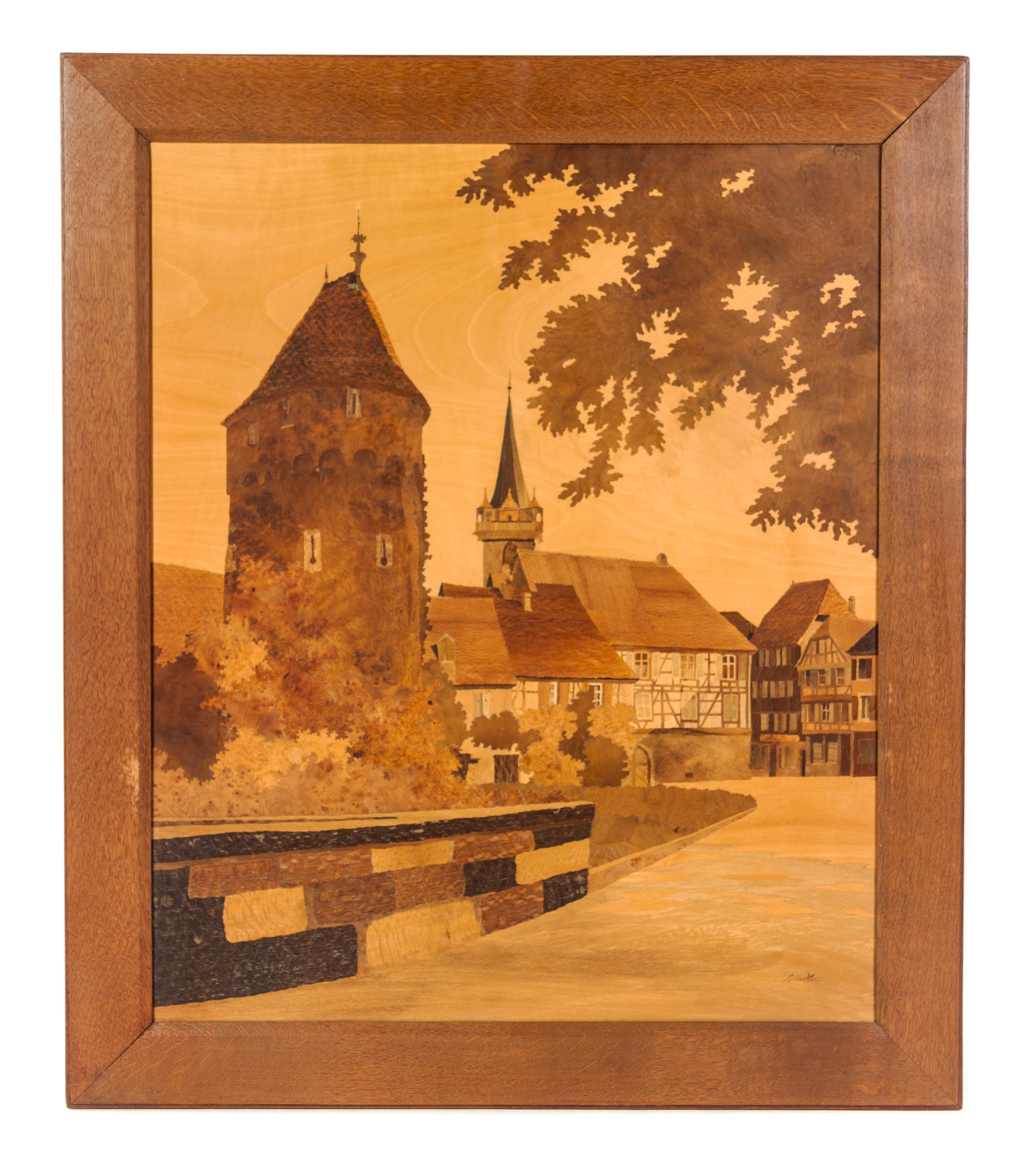 A Set of Five French Marquetry Panels Height of largest overall 30 1/4 x width 47 inches. — PAUL SPINDLER (1907-1980)