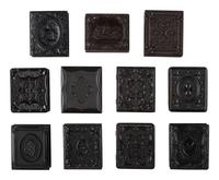 [EARLY PHOTOGRAPHY]. 22 ninth plate Union cases, including geometric, floral, and figural designs.