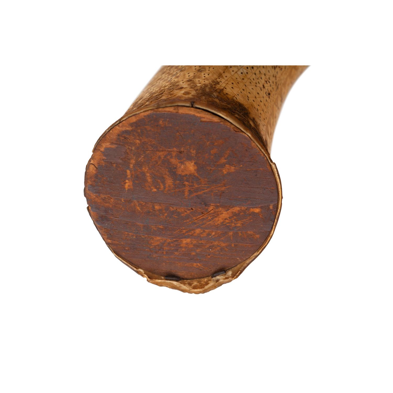 Carved Powder Horn of Revolutionary War Veteran Oliver Marble of Stow, MA