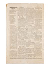 [NEWSPAPER - DEPARTMENT OF STATE]. The New York Packet. No. 942, Tuesday, August 4, 1789. New York: Samuel & John Loudon, 1789.