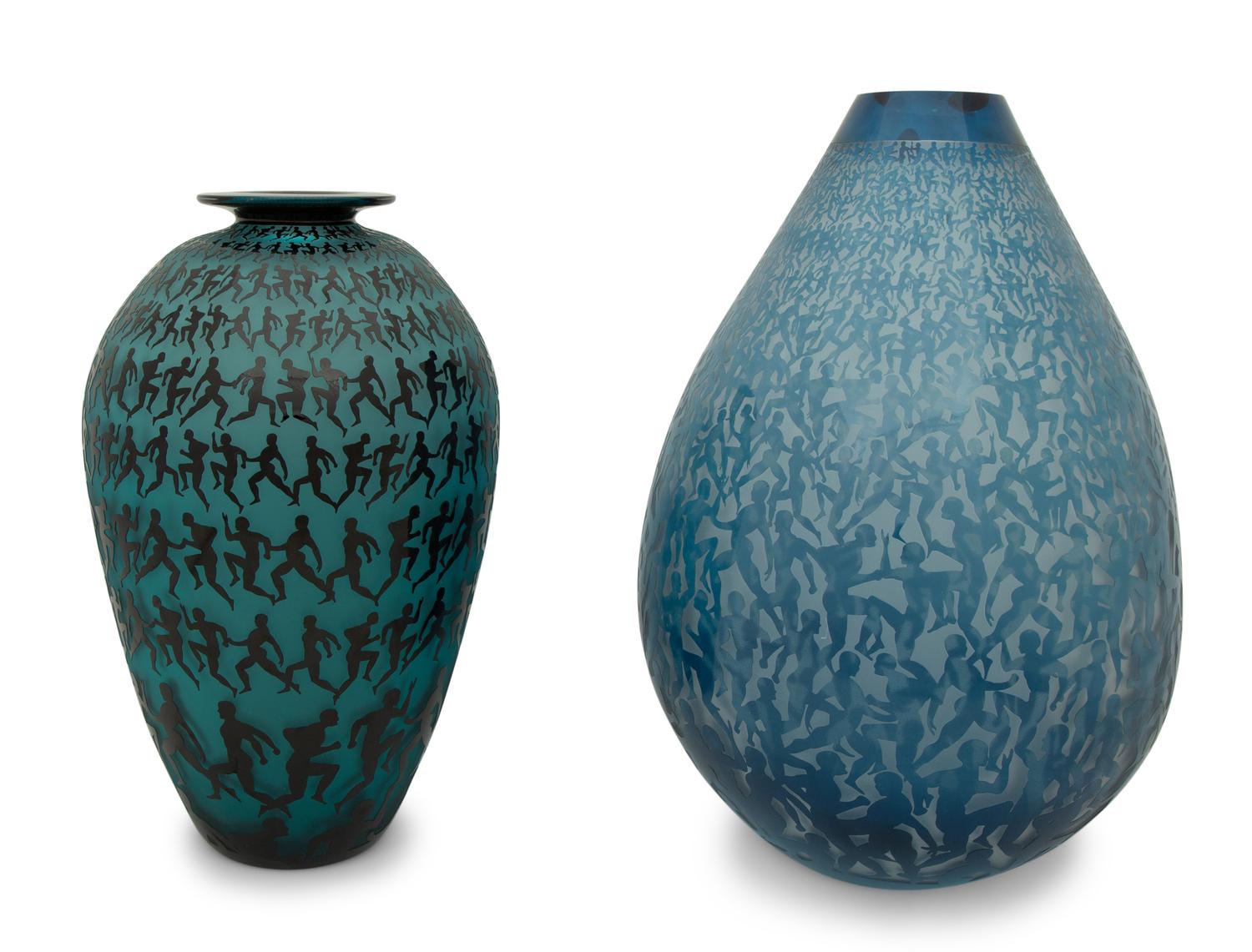 Two Men a Morphis Vases